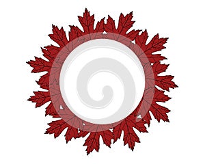 Wreath frame autumn maple leaves on a white background vector illustration